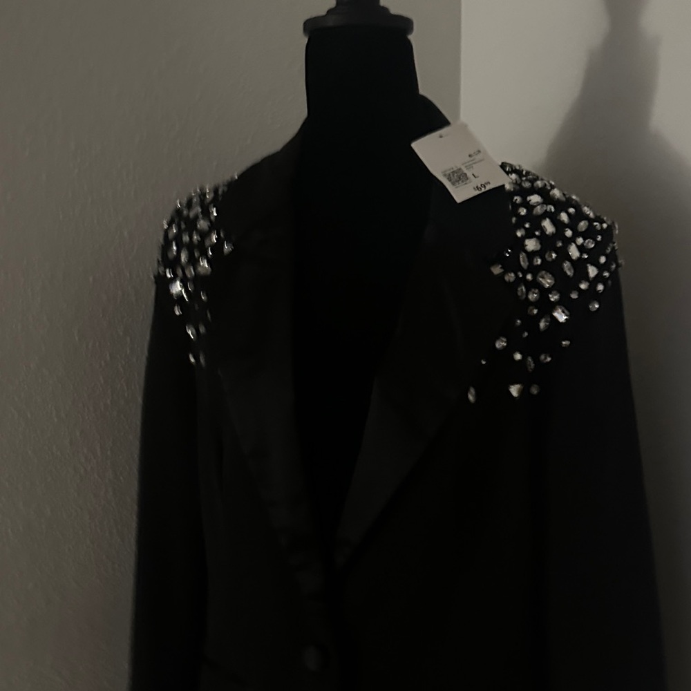 Forever 21 Black Blazer with Silver Embellishments